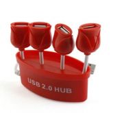 CUH00021-Hub com 4 Portas USB 2.0 em forma de Rosas Excelent